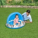 Bestway Shaded Baby Pool, Safari Fun Inflatable Play Centre, UV Sunshade, Inflatable Floor, Zebra Design, Ages 2+ - Image 2