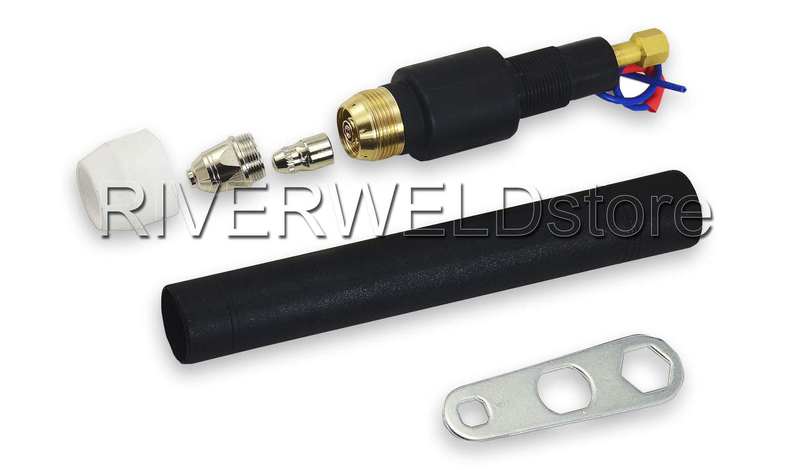 RIVERWELD Corps de torche plasma P-80 droit (0°) pour machine - Plages 60A/80A/100A avec allumage par arc pilote