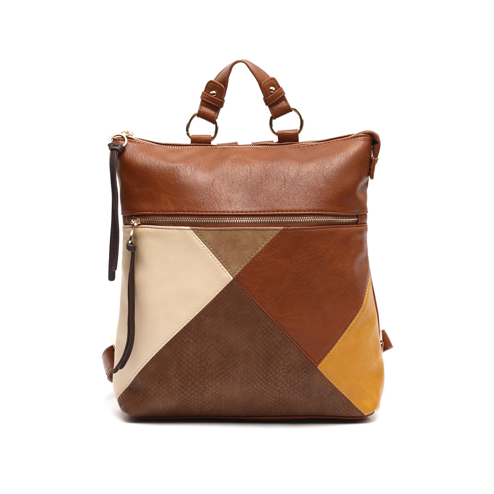 MISAKO Abeya mochila antirrobo con estampado patchwork Mujer - Abeya Multicolor 34x30x10cm