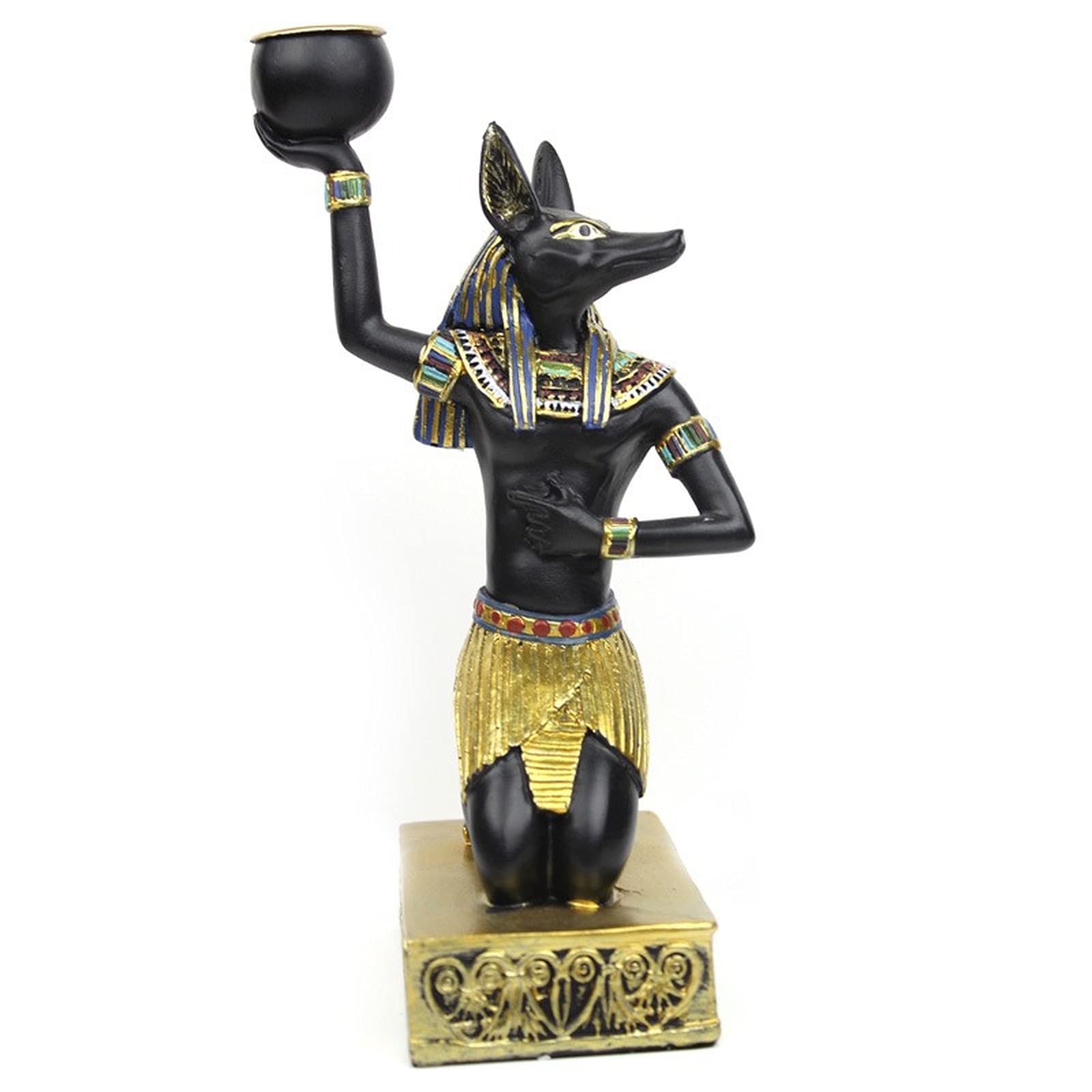 Sbjklyrn One Color Candleholder, Egypt Candle Holders Resin Figurines Anubis Sphinx Home Decoration Candlestick