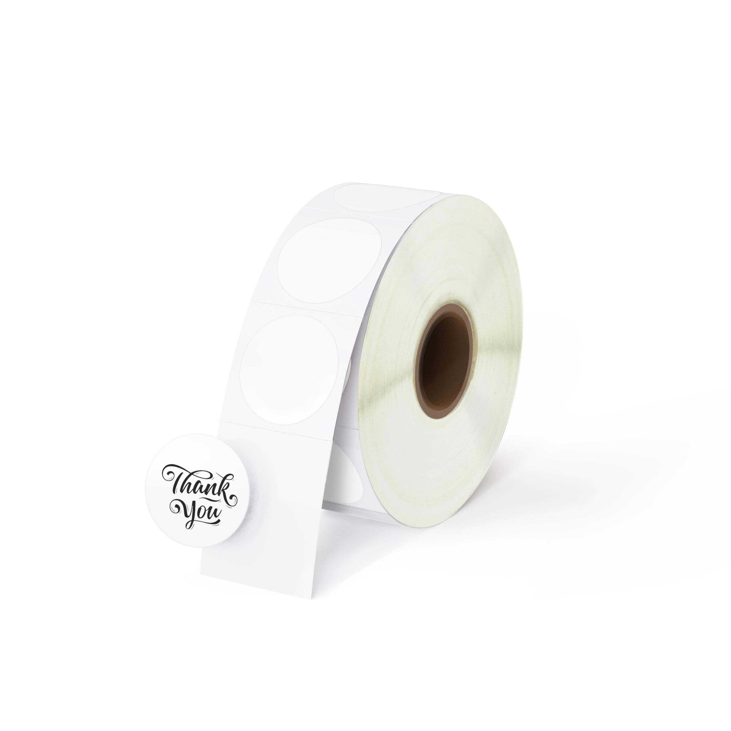 BETCKEY - 38mm Circle Thermal Stickers, Self-Adhesive Round Direct Thermal Labels, Compatible with Zebra & More Label Printer, Perforated[1 Rolls, 1380 Labels]