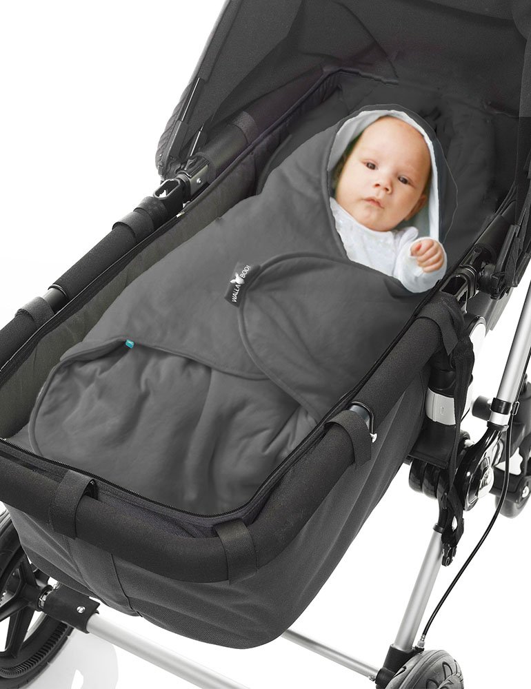 Wallaboo Baby Blanket Coco,Supersoft 100% Pure Cotton, Multi-Use for Pram or Car Seat and Travel, Newborn upto 10 months, Size: 35 x 28 inch, Color: Grey
