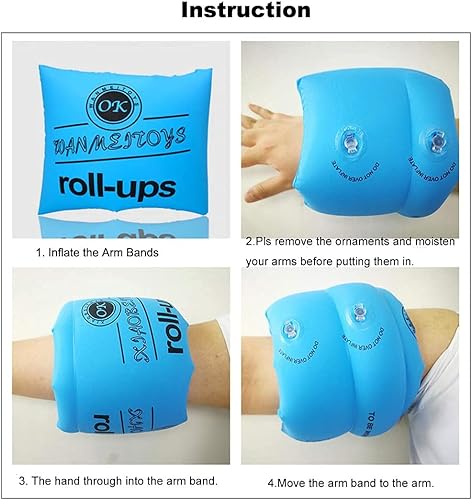 Miniatura 4 de 2  4 unidades de flotadores inflables de natación, alas de agua flotantes, anillo de brazo de natación para niños y adultos 30-150 libras