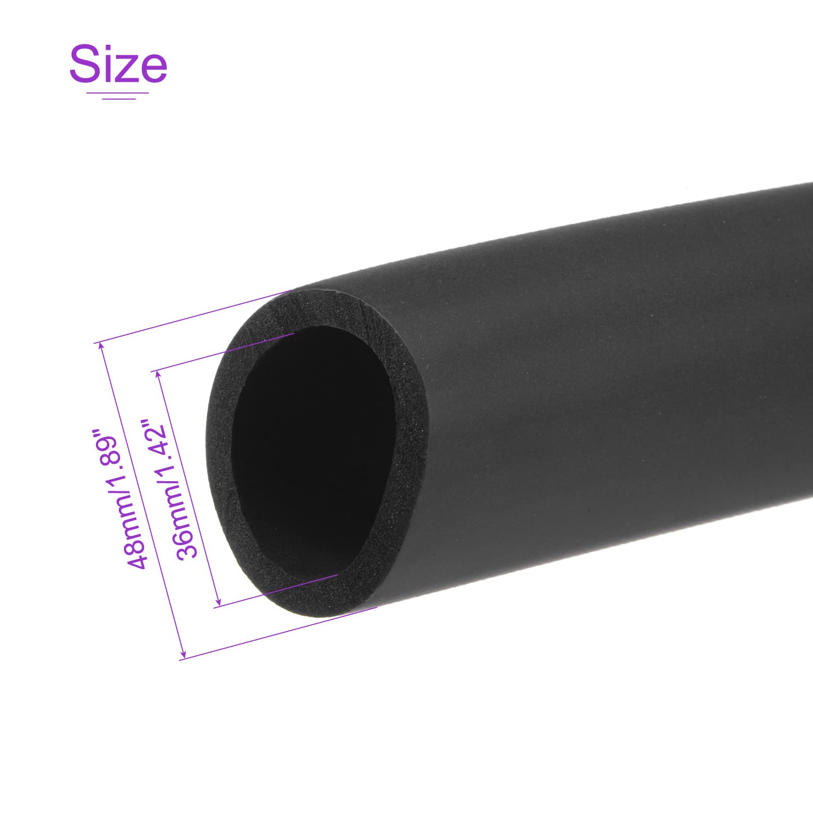 DMiotech 36mm ID x 6mm Thick 20" Black Foam Grip Wrap Closed Cell Foam Tubing Non-Slip for Utensil Tools Handle Support - Image 3