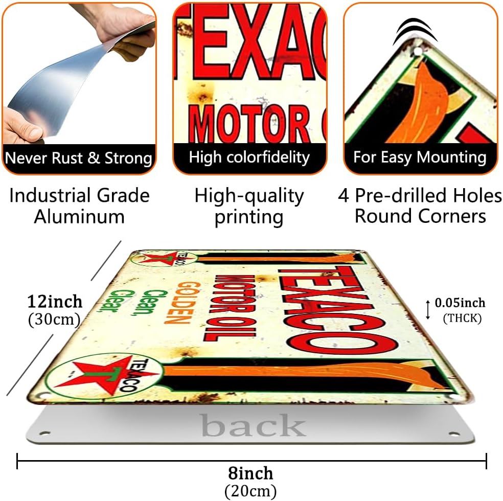 Vintage Metal Tin Signs Retro Garage Signs For Men Wall Decorations Old Car Shop Posters Oil And Gas Station Sign Man Cave Decor 5 Pcs 8×12 Inch (5 Pcs Combo C)