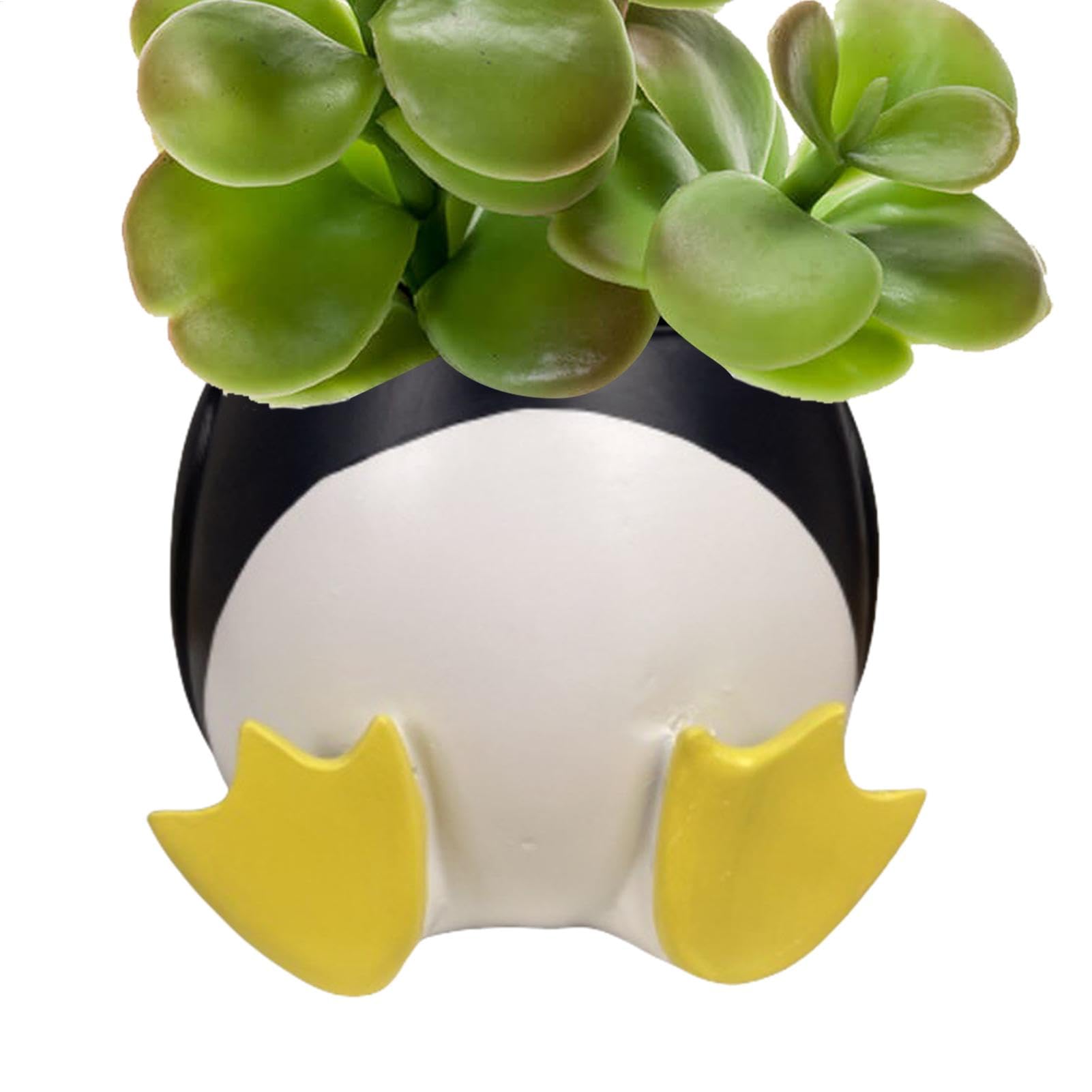 Planteur céramique pingouin à trou de drainage pour la survie durable des cactus d'intérieur
