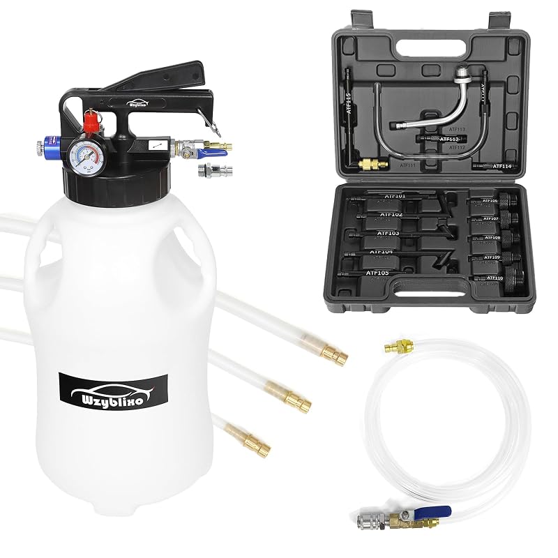 Bomba Pneumática Extratora e Dispensadora de Fluido de Transmissão Wzyblixo 6 L com 15 Adaptadores ATF e 4 Mangueiras