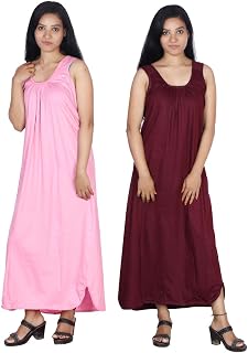 Rylie Women's Cotton Fabric Long Nighty Slip/Chemise Slip-Cotton Full Length Camisole for Women - Long Innerwear Petticoa... Price In India