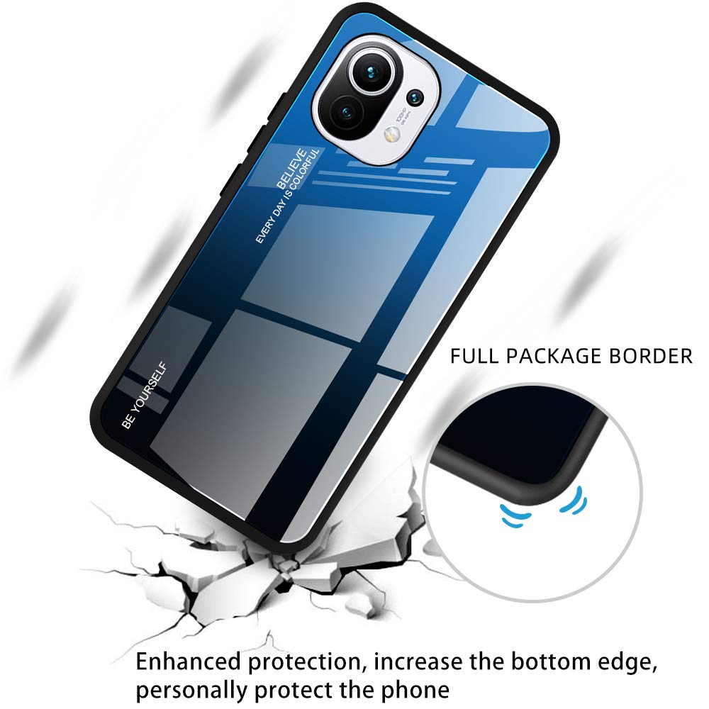 Neinei Custodia Sottile Per Xiaomi Mi 11 Lite 5G/4G, Cover Opaca Anti Graffio, Superficie Soft Touch Antiscivolo, Guscio PC Rigido, Blu, Accessori Design