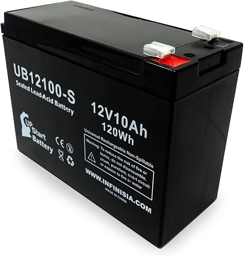 Miniatura 7 de Paquete de 3 baterías de repuesto para baterías B & B BP10-12  Reemplazo UB12100-S - Batería de plomo ácido sellada universal (12 V, 10 Ah, 10000