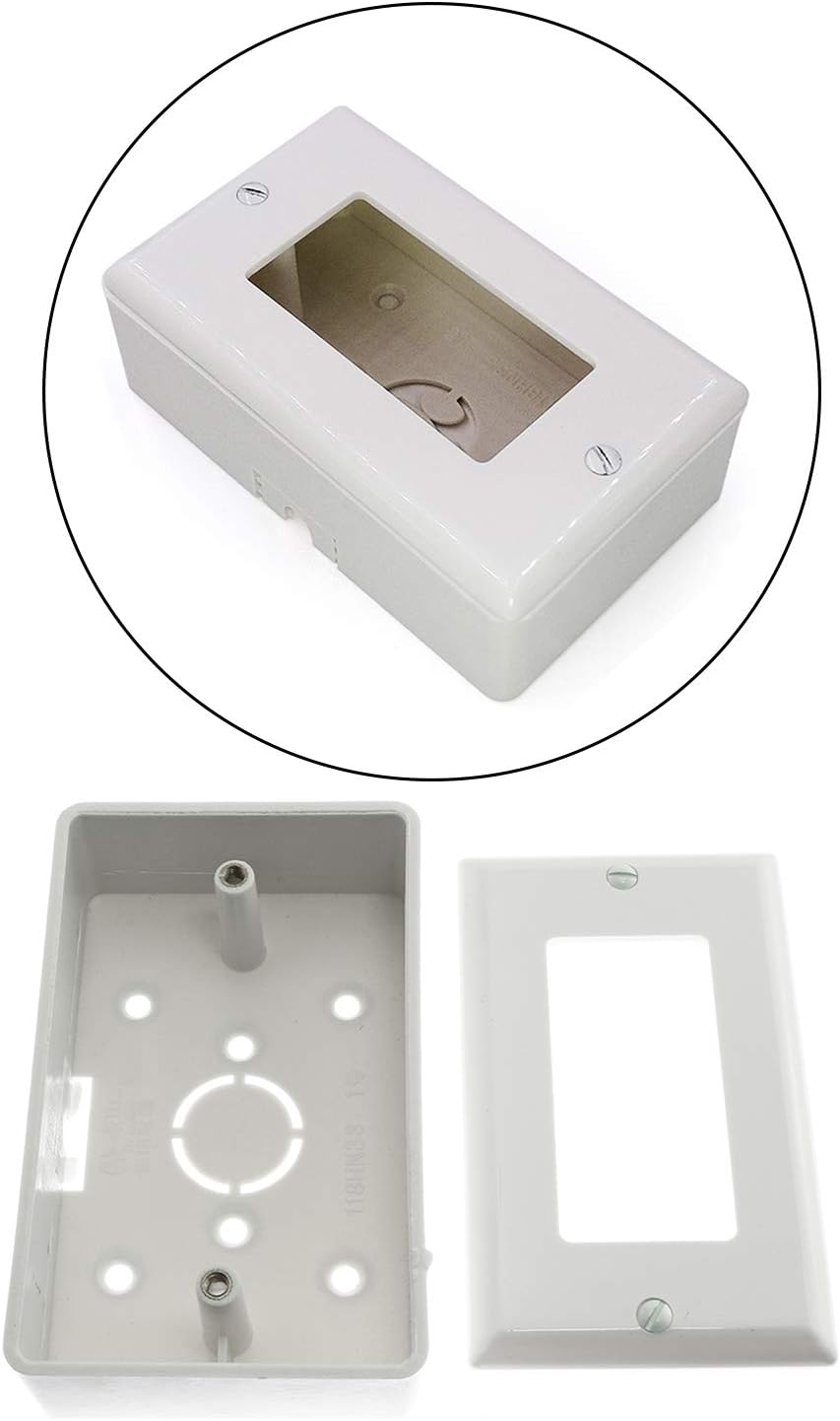 1-Pack Surface Mounted Switch Socket Backbox with Single Gang Mount Panel