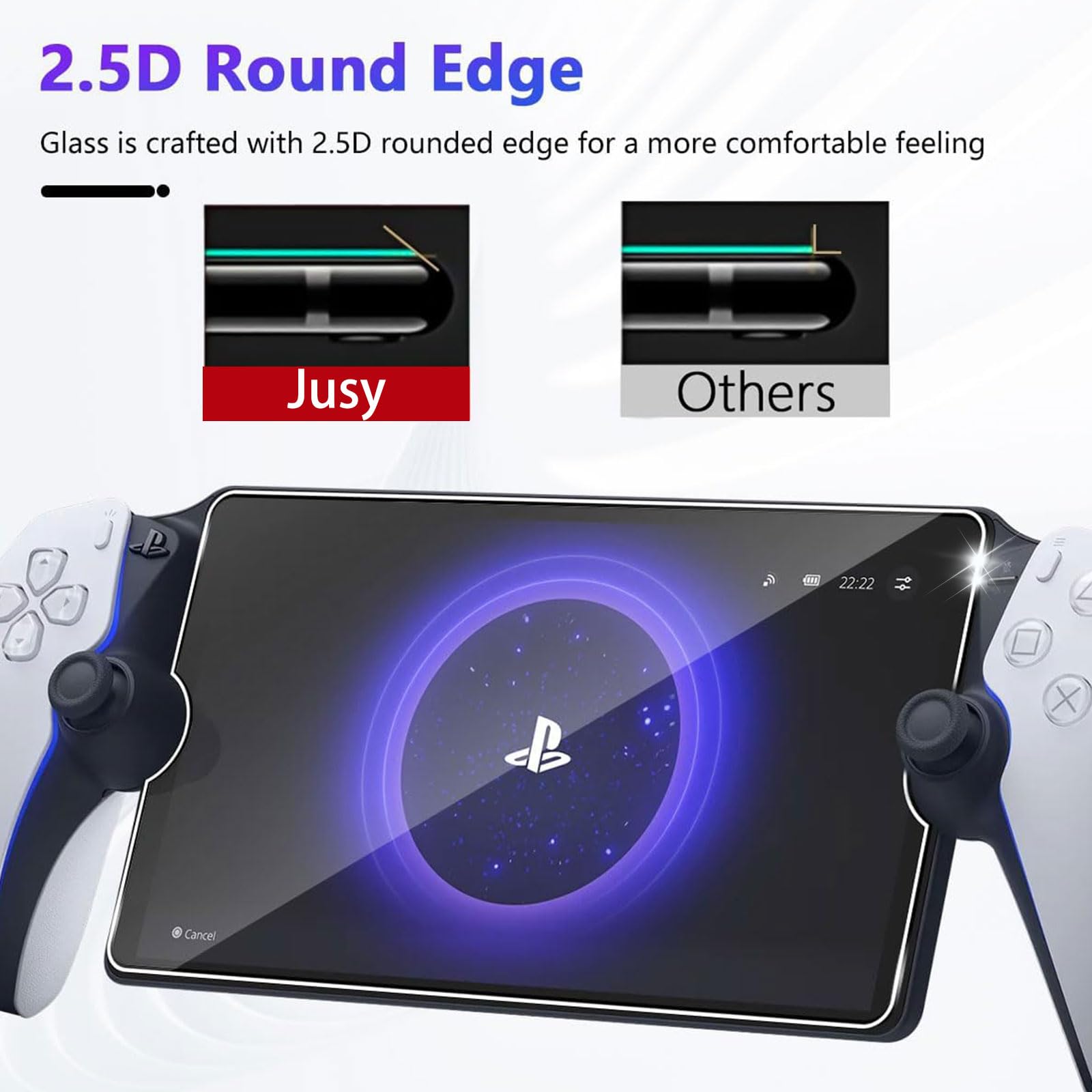 Jusy Lot de 3 films de protection d'écran pour PlayStation Portal&Ps Portal 8", [9H transparent] [anti-traces de doigts] [anti-rayures] en verre trempé pour Sony PS Portal