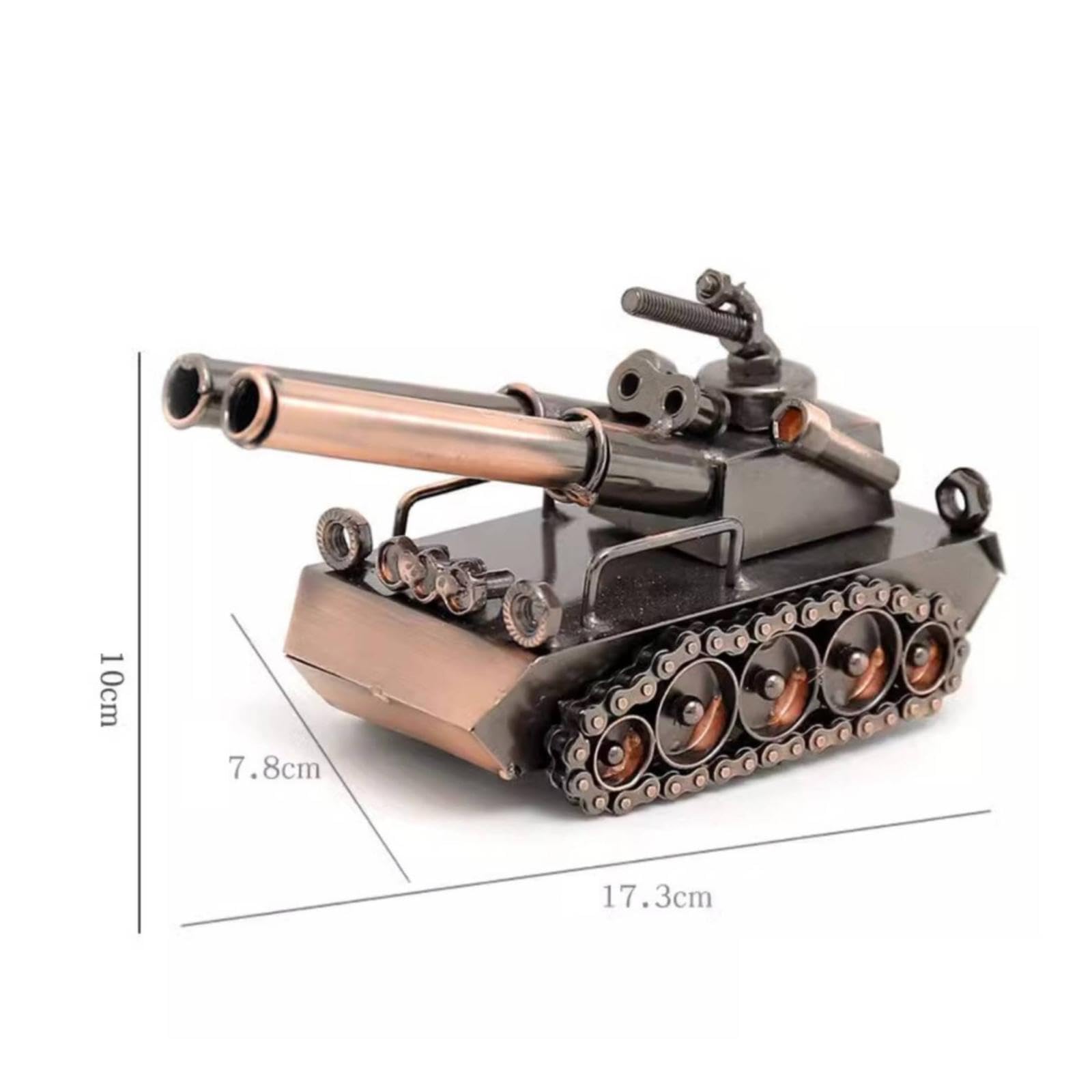 Tank-Shaped Metal Ornament Steel Finish Miniature Tank Model