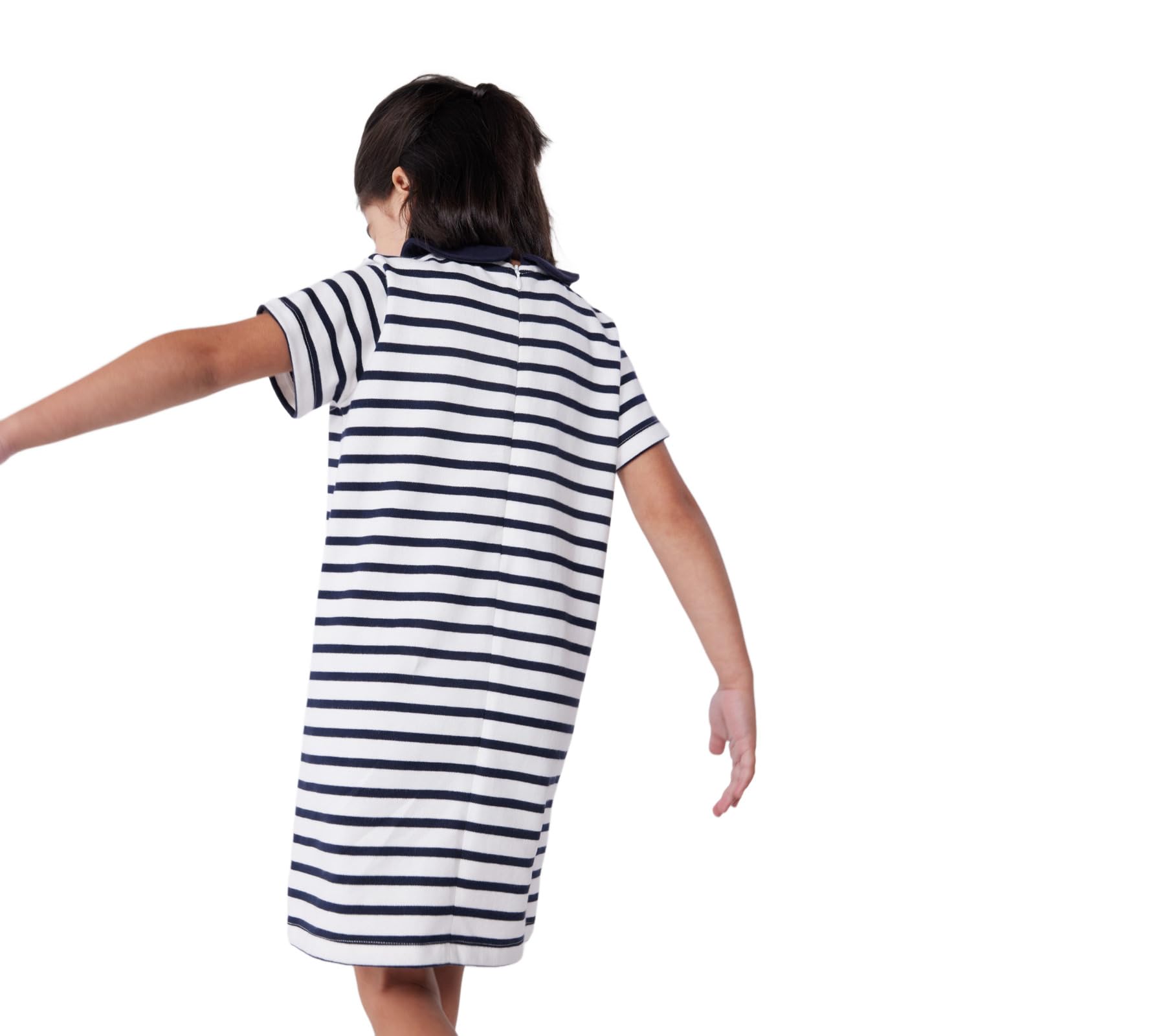 Petit Bateau Vestido de Manga Corta para Niñas