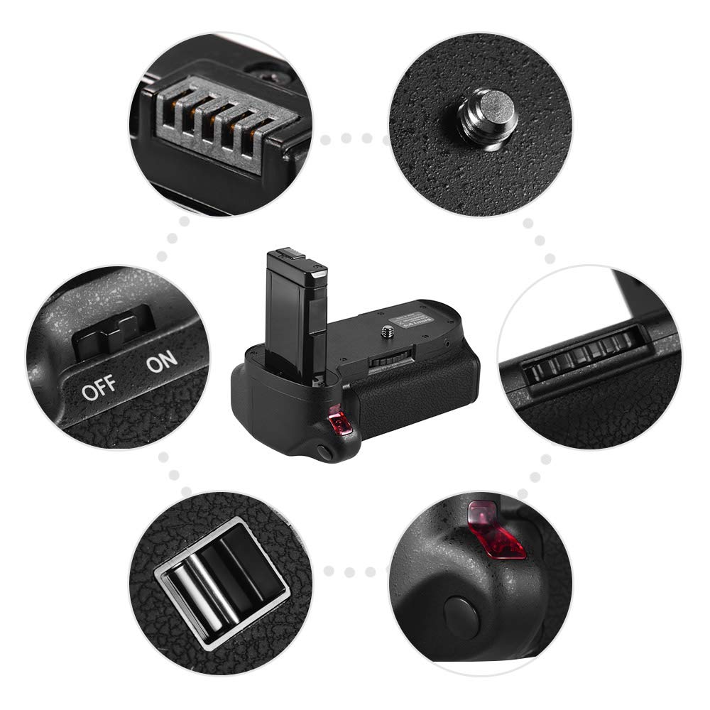 Cryfokt Impugnatura Verticale per Batteria per Fotocamera DSLR D5100 D5200,