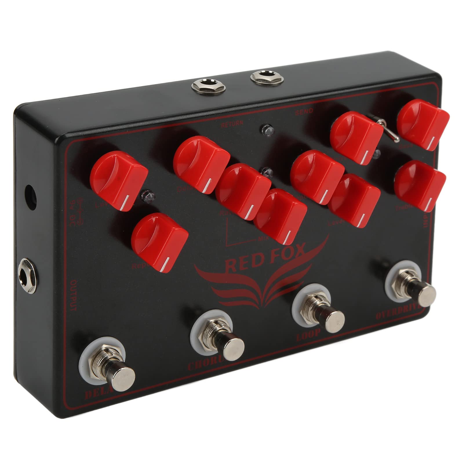 Delay Chorus Looper Gitarre Effektpedal 4 in 1 Synthesizer Overdrive Multi-Effektpedal Synthesizer mit Schleife FX senden