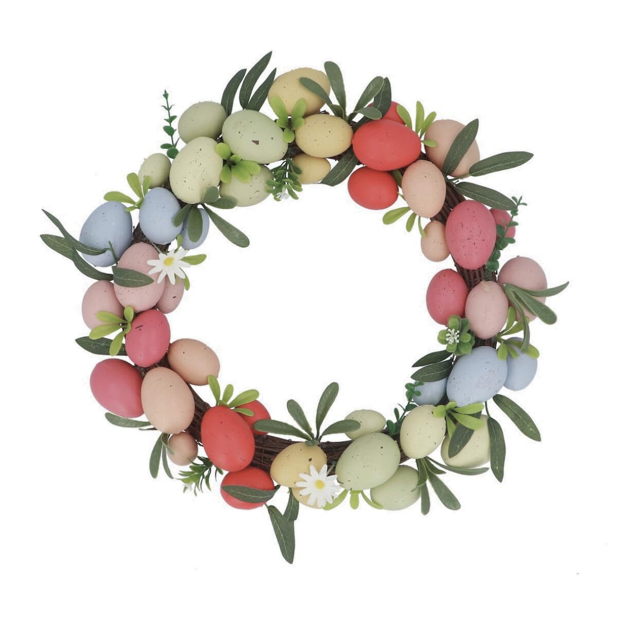 Gisela Graham Multicolor Rainbow Design Easter Egg Wreath