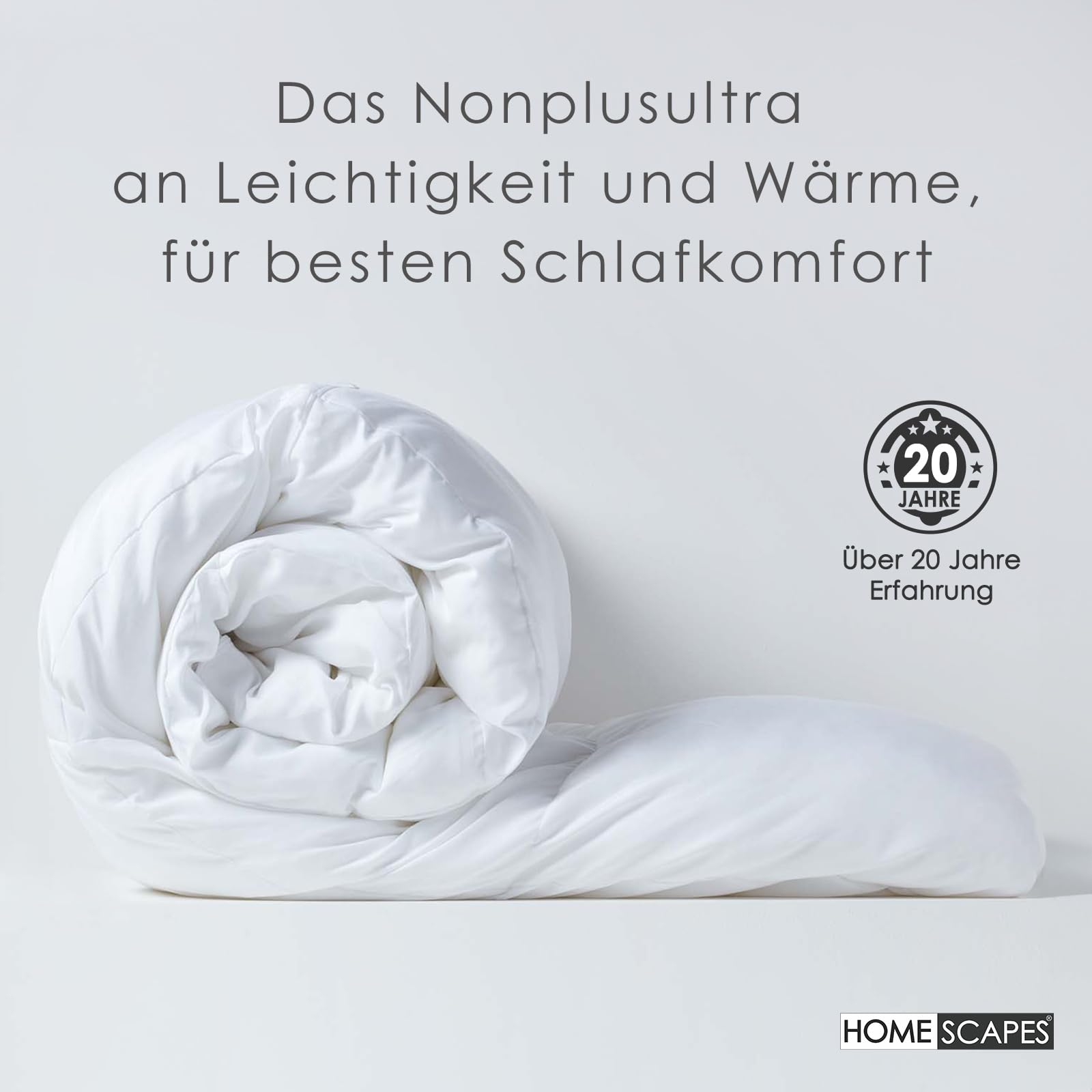 Homescapes Mittelwarme Bettdecke 230x220 cm, Ganzjahresdecke Wärmeklasse 3-4, Stepp-Bettdecke wie Daunen aus Super-Mikrofaser, Übergangs-Bettdecke mit 450 GSM Füllung
