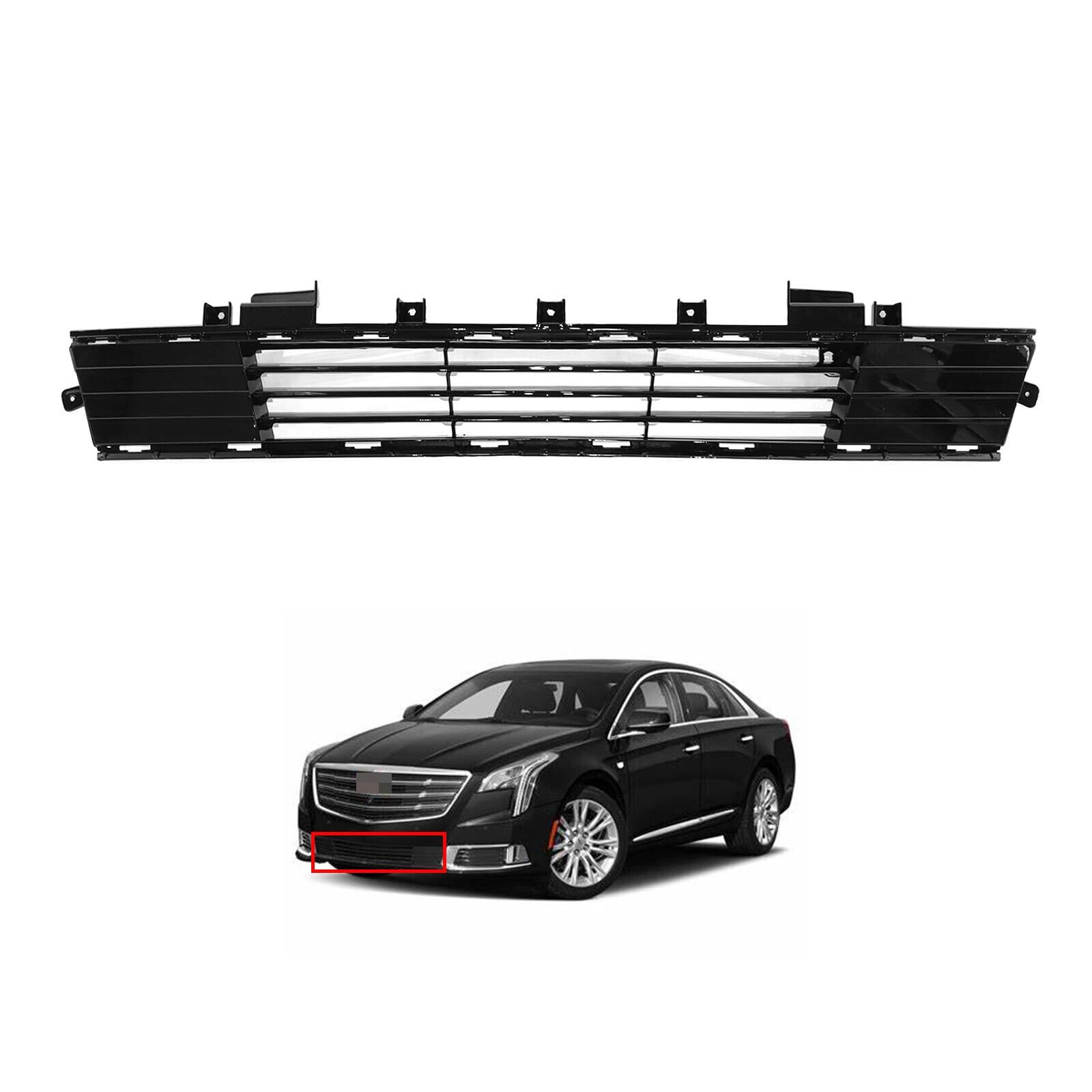 1409KMT XTS Front Lower Grille New - Front Bumper Lower Bottom Grille Replacement for 2018-2019 Cadillac XTS, Car Accessories Exterior 84111709 8411-1709
