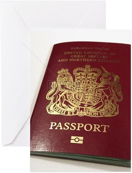 cafepress uk biometric passport greeting card, note card with blank inside, birthday card or special occasion matte : amazon.ca: office products cafepress uk biometric passport