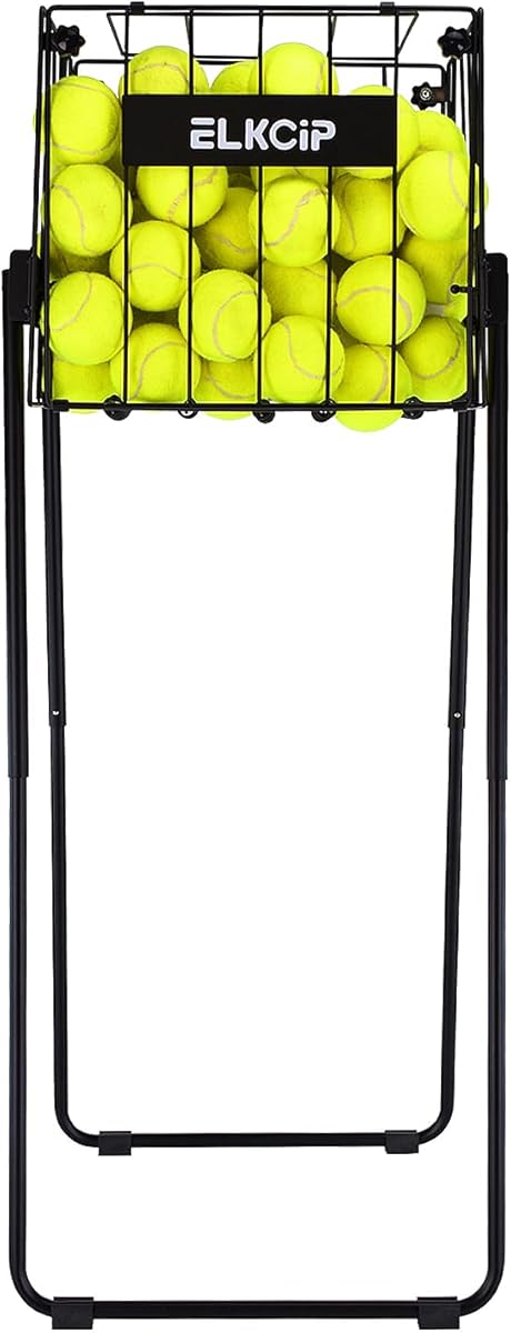 Portable Pickleball & Tennis Ball Collector - Pickleball Retriever Basket Carrier Gatherer Picker Hopper Container for Picking and Storage Training Tool for Ball