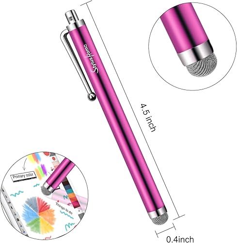 Miniatura 2 de Paquete de 10 lápices capacitivos para pantallas táctiles, punta de fibra de malla, para iPad, iPhone, tabletas, Samsung, todos los dispositivos de