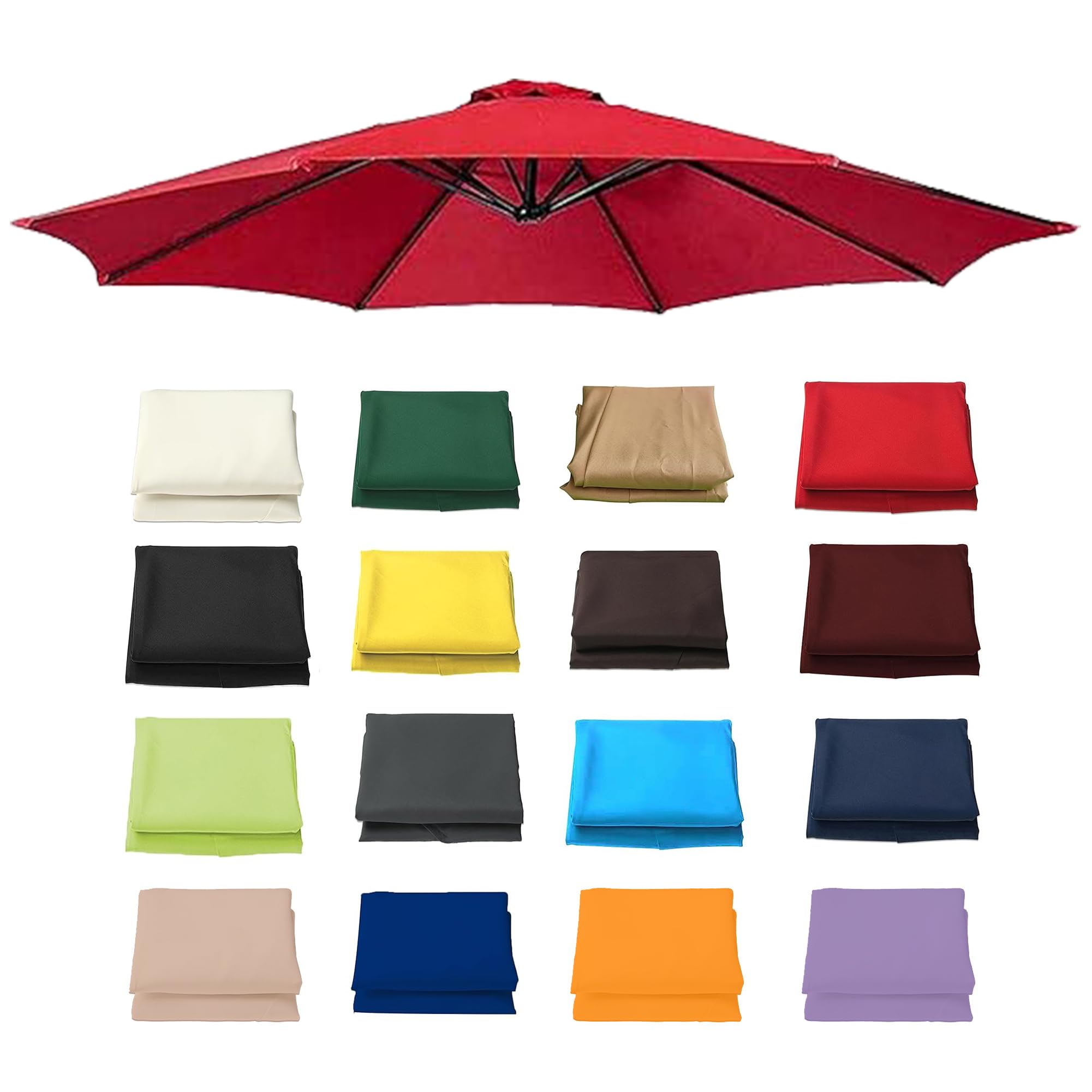Replacement Parasol Canopy Waterproof 6/8 Arms Garden Parasol Umbrella Canopy Outdoor 1.5m/2m/2.3m/2.5m/2.7m/3m/3.5m/4m Market Patio Table Cover Protections For Backyard Courtyard Swimming Pool Lawn