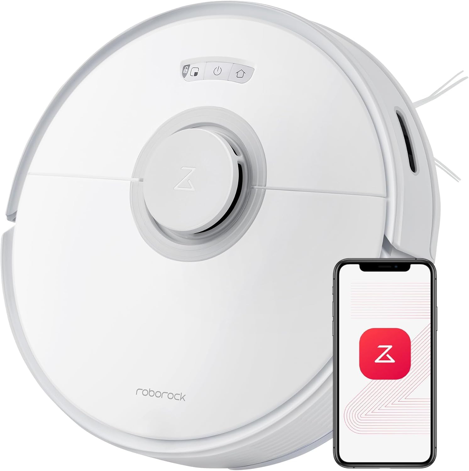 Roborock Q7 Max Saugroboter mit Vollgummibürste, 4200Pa Saugkraft, PreciSense-LiDAR-Navigation & 3D Mapping, Teppiche, Tierhaare, App/Alexa (Weiß) (Generalüberholt)