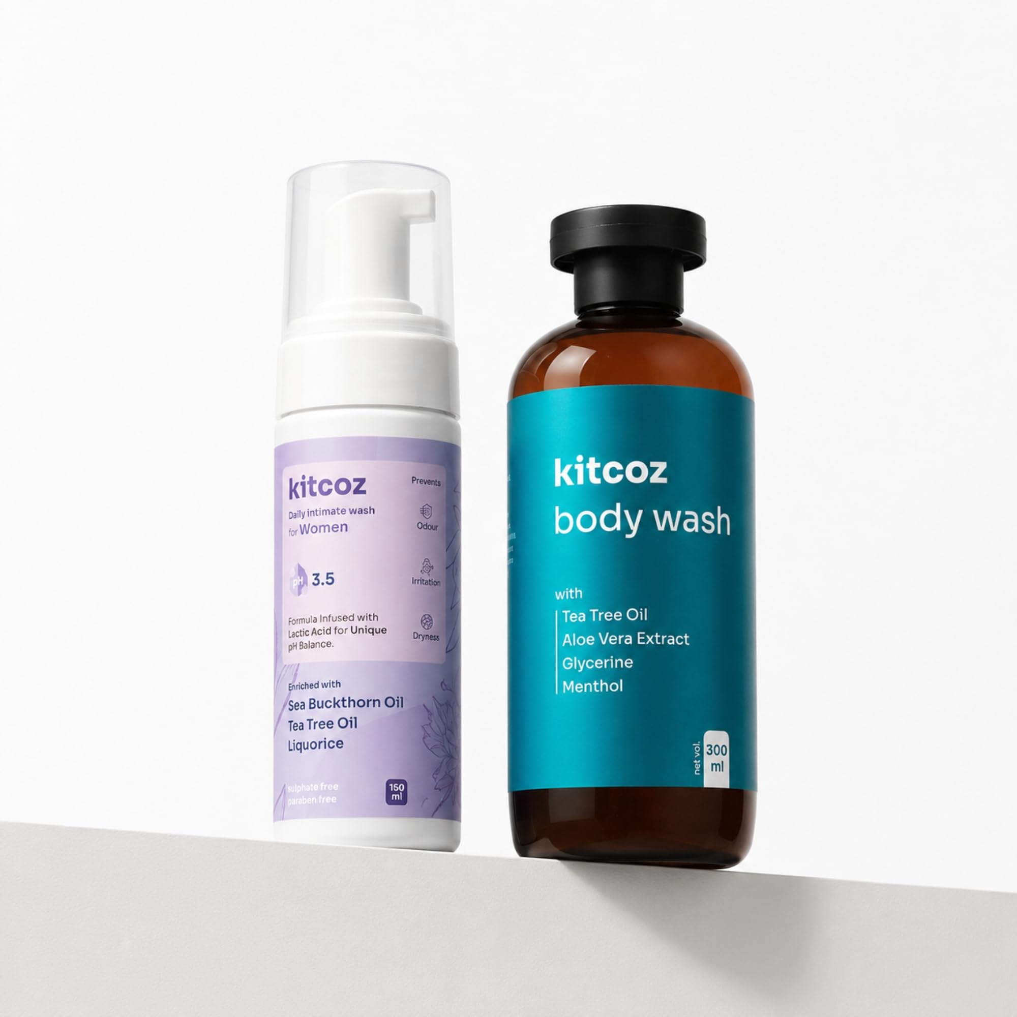 Kitcoz Advanced Hygiene Protection Combo for Women | Anti-Fungal Action, Freshness & Intimate Care | Body Wash (300ml) & Intimate Wash (150ml)-image-24