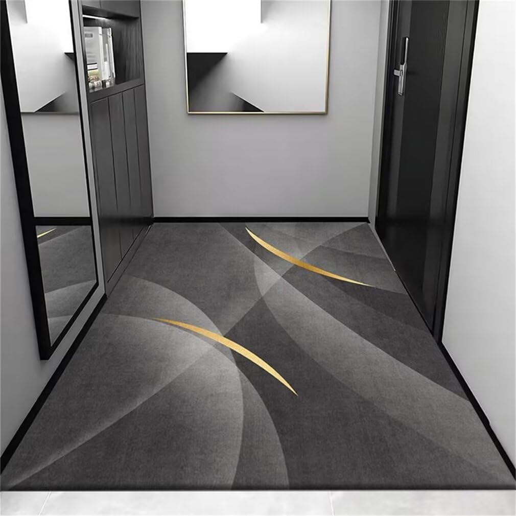 Tapis gris foncé 300x400cm pour chambre ado au design minimaliste
