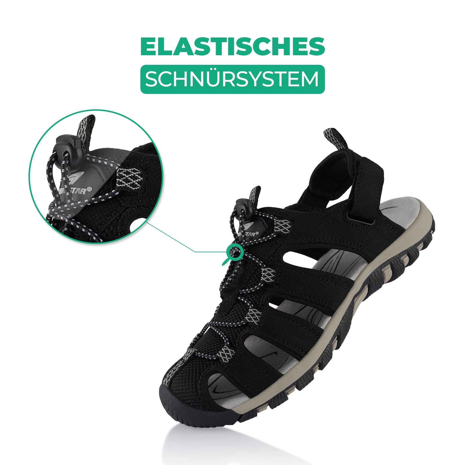 Fusskleidung® Damen Herren Trekkingsandalen leichte Sommer Sandalen