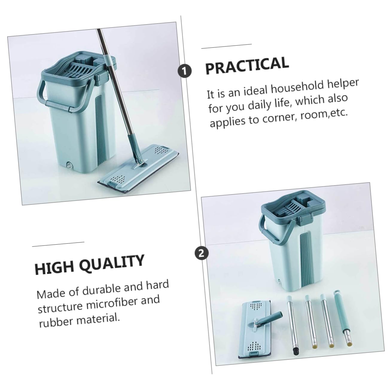 PRETYZOOM Fregona Manos Libres Cubo Trapeador de Microfibra para Limpieza Accesorios de Trapeador para Hogares Cubs para Fregona y Trapeadores de Microfibra