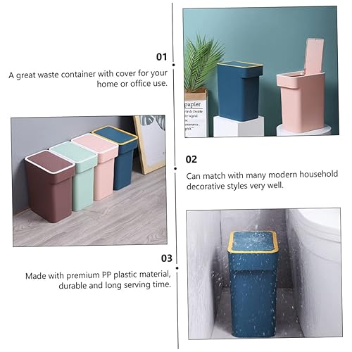 Miniatura 9 de 1 bote de basura para el hogar, oficina, cocina y habitación, papelera funcional para eliminación de residuos