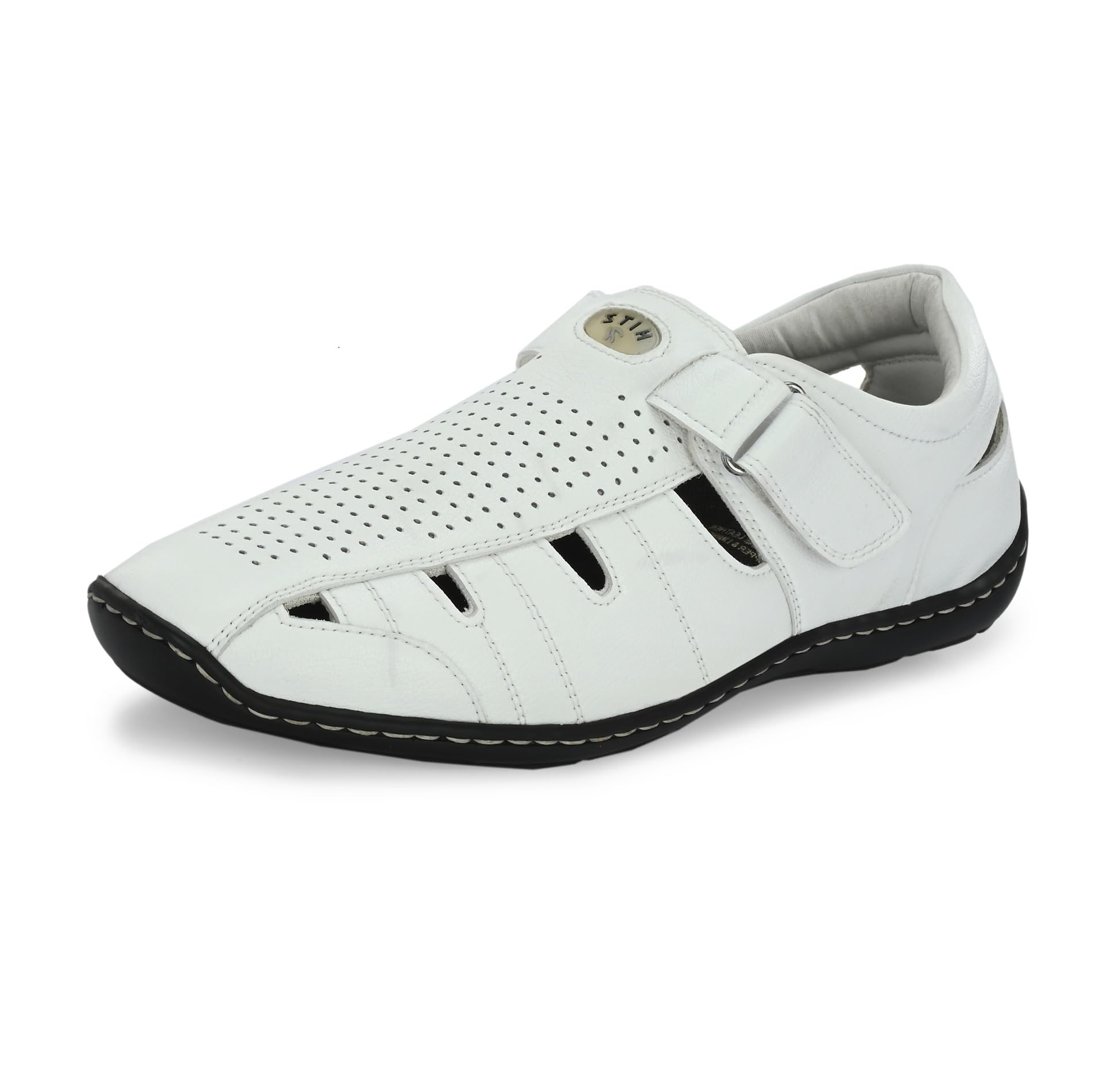 HITZ Mens White Leather Shoe-Style Sandals - 9 (B0CKTL8868) Amazon Price History, Amazon Price Tracker