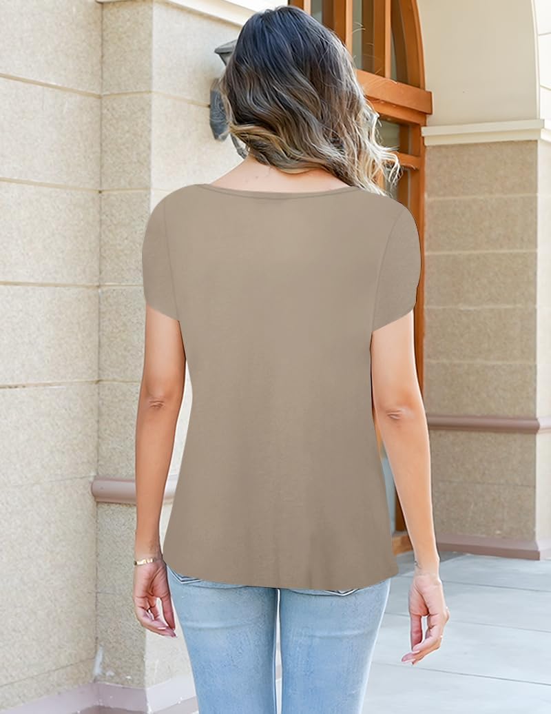 ETCYY NEW Womens Summer Tops Petal Sleeve Blouses for Women Dressy Casual Square Neck Tunic Shirts - Image 5