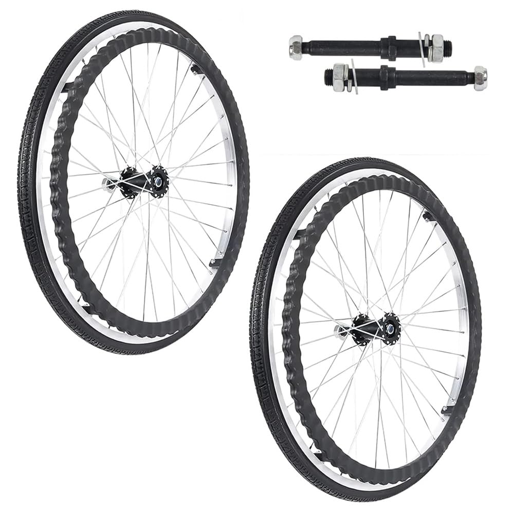 Rueda Trasera Para Sillas De Ruedas 20 22 24 Pulgadas 2 Piezas Recambio De Ruedas De Repuesto Con Rodamiento, Macizos Ruedas Para Sillas De Ruedas(Black,22in/55cm)