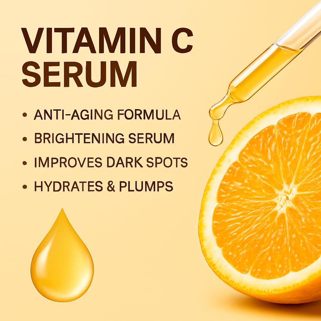 Vitamin C Face Serum – Anti-Aging & Brightening Korean skin care Formula with Hyaluronic Acid & Vitamin E – Fades Dark Spots, Evens Skin Tone, Reduces Fine Lines & Wrinkles - Image 6