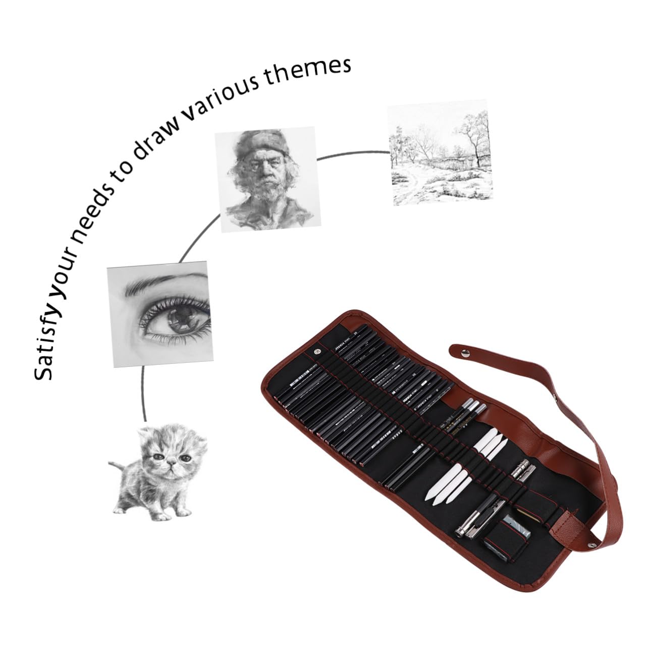 2 Set Disegno per Ragazzi e Studenti Kit Matite Professionali per Schizzi e Disegni Strumenti Leggeri e Resistenti per Uso Scolastico e Artistico Portatile e Facile da Trasportare
