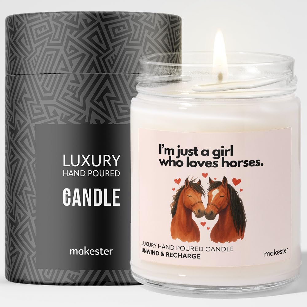 Gifts for Equine Lovers - Luxury Soy Wax Candle - Vanilla, Jasmine, Sugared Almond - Makester โ image 1