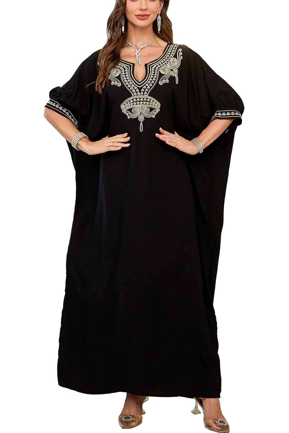Women's Boho Long Kimono Dress Large Size Cardigan Beach Swimsuit Cover Up Robes-picture-14