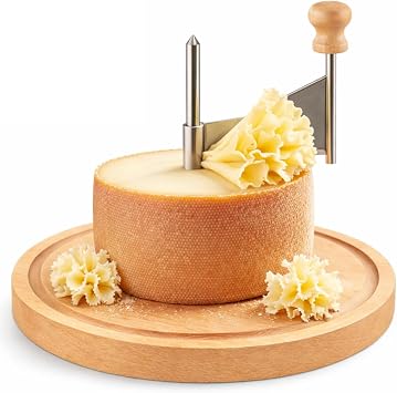 2026 NEW Cheese Curler Wheel for Tete de Moine & Chocolate Swiss Style Girolle Cheese Shaver with Sharp Stainless Steel Blade and Solid Wood Base for Cheese Boards, Desserts & Parties
