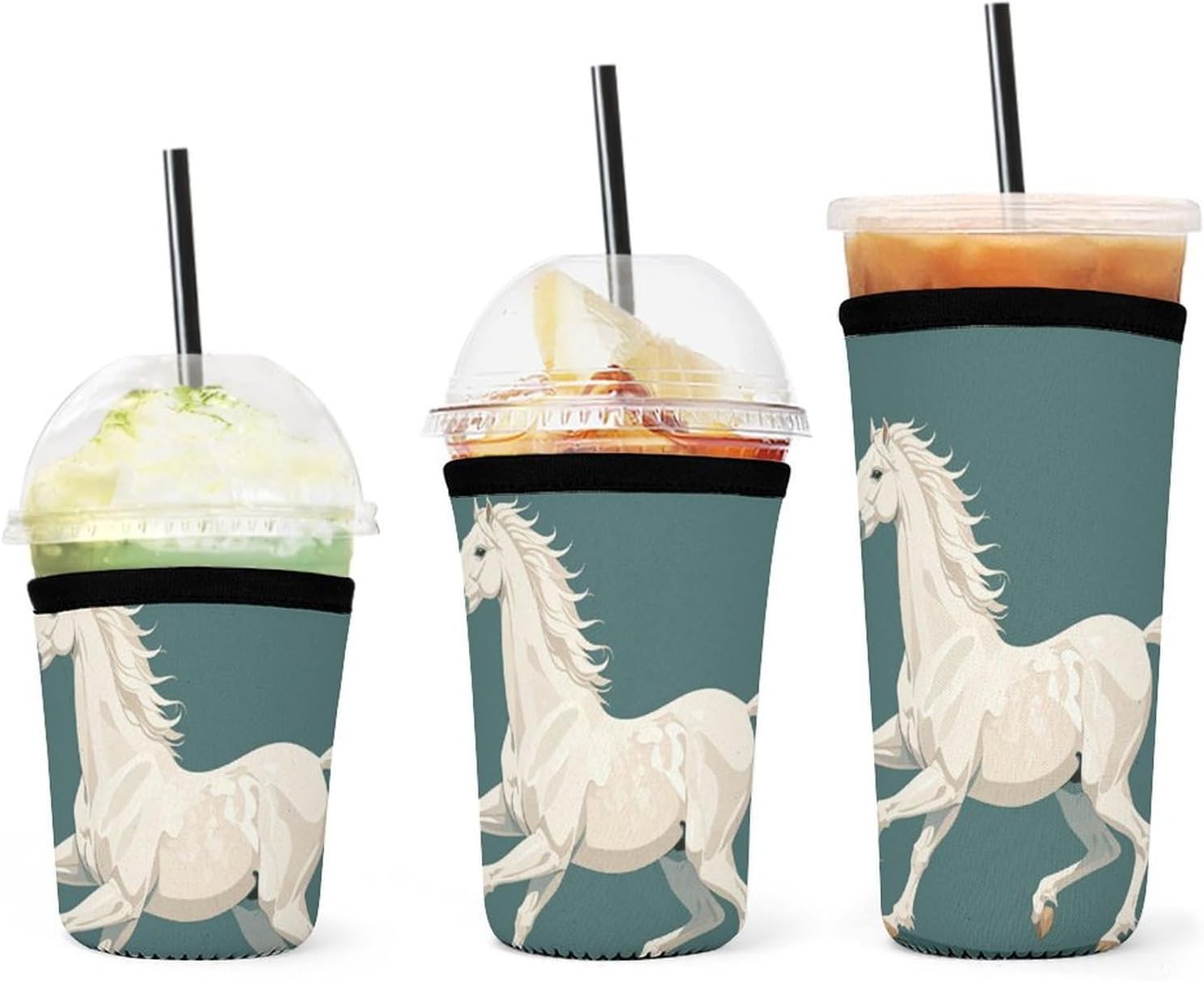 3 Pack Neoprene Cup Sleeves, Stretchy Reusable Drink Cup Cover Universal