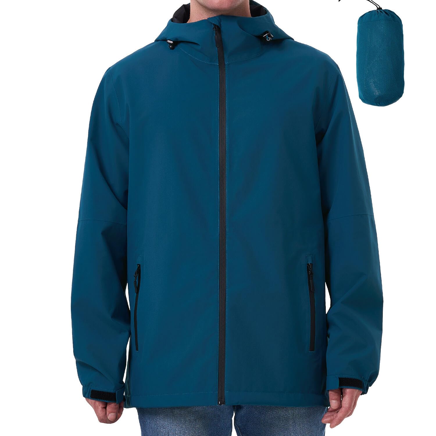 Regenjacke Herren Wasserdicht Atmungsaktiv regenjacken für herren Windbreaker mit Kapuze dünne fahrrad regenjacke herren