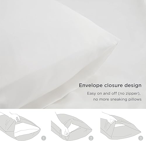 Miniatura 4 de Bedsure Juego de 2 fundas de almohada de satén, juego de 2 almohadas Bedsure tamaño Queen, juego de 2