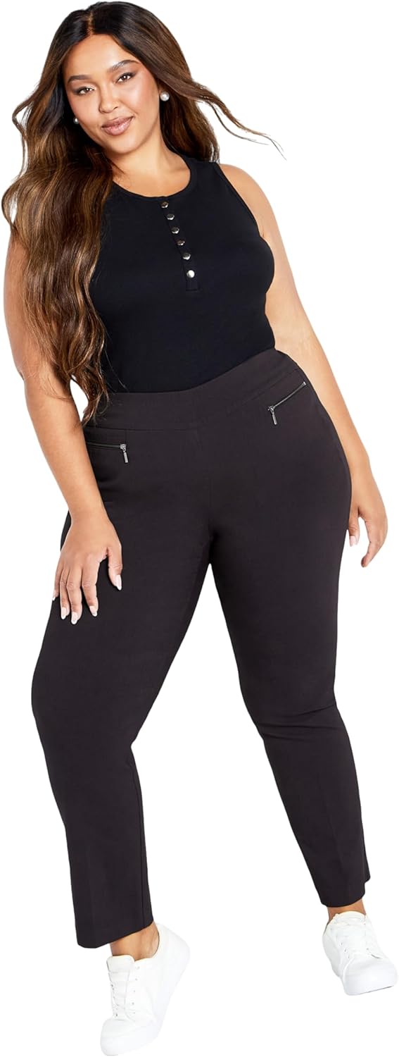 Avenue Women's Plus Size Pant SSTRETCH Zip AV