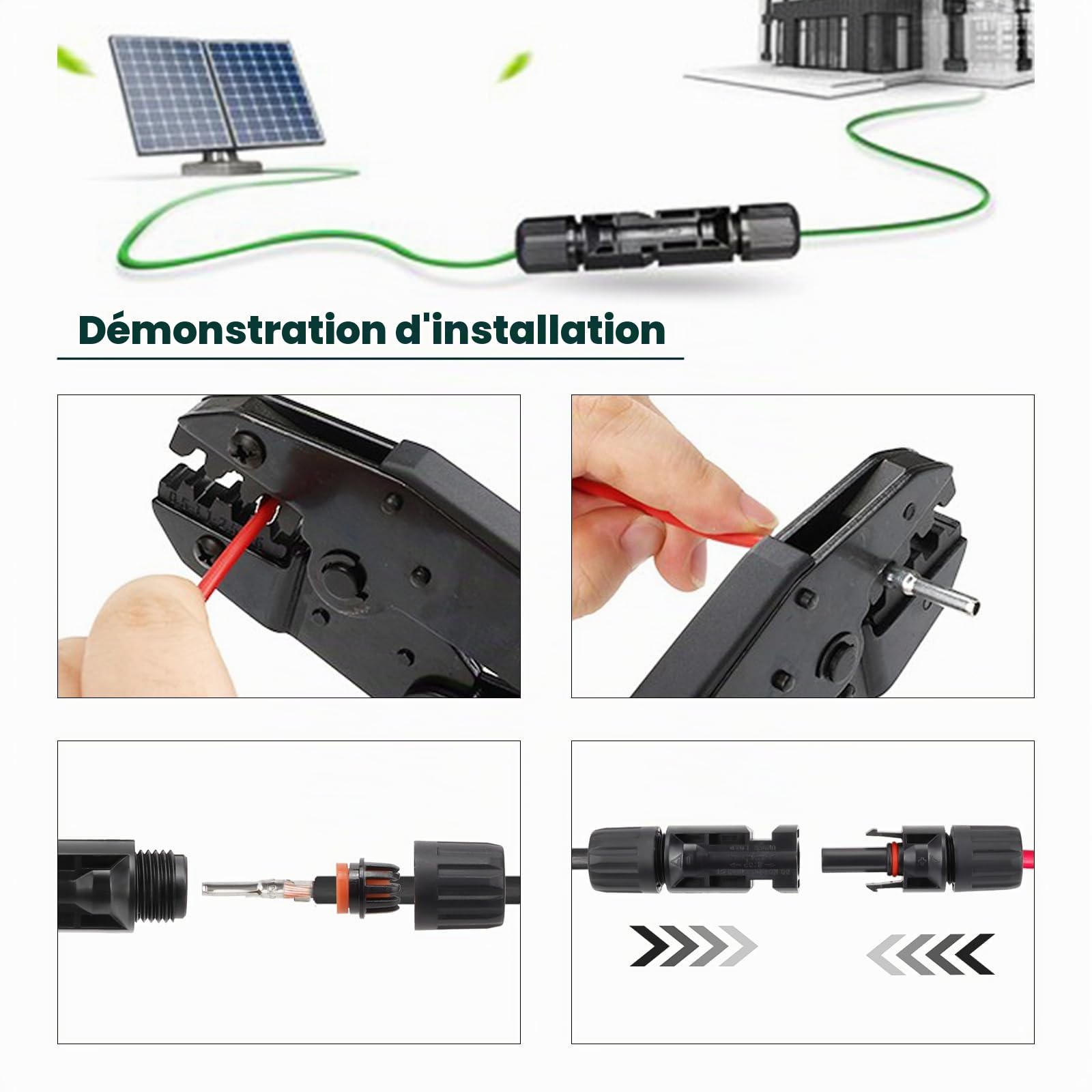 26 paires de connecteurs solaires photovoltaïques, mâle/femelle Connecteur de câble de panneau solaire IP68 double bague d'étanchéité ，Pour Panneaux Solaires Cable Accessoires (26) (26)