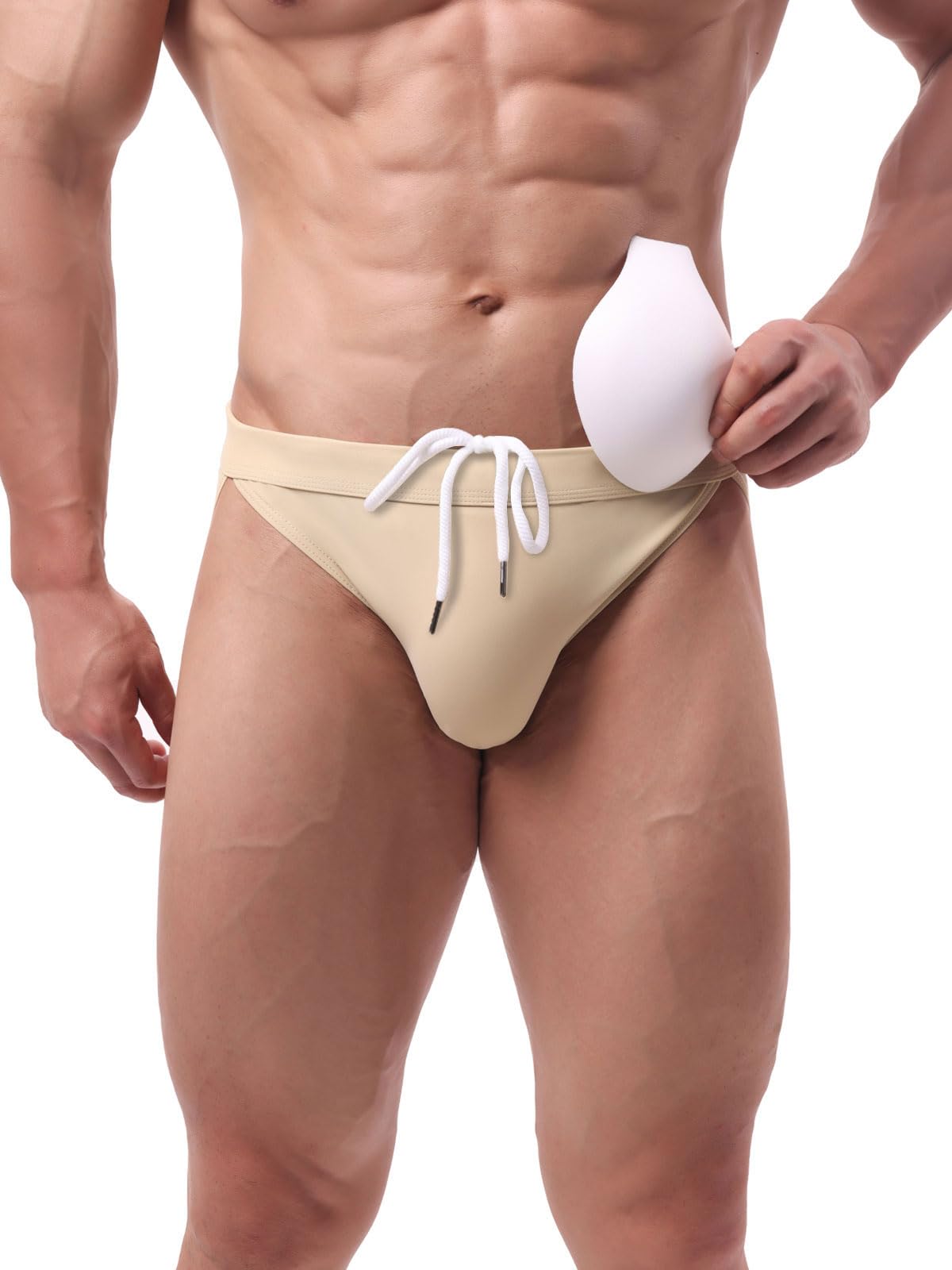 Summer Code Bañador Hombre Slip Ropa de Baño Transpirable con Relleno Extraíble Bañador de Natación Secado Rápido para Playa y Piscina