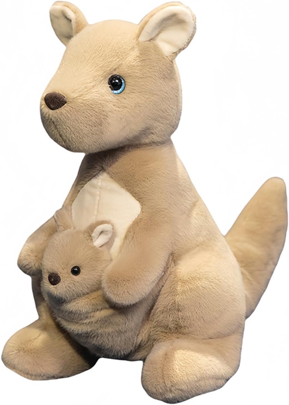 Soft Kangaroo Stuffed Animals Plush Toys Dolls with 1 Baby Kangaroos, Gifts for Kids Boys Girls,10 Inches
