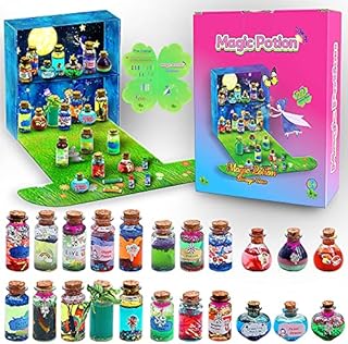WOLGYING DIY Fairy Potion Kits for Kids - Make 22 Bottles Magic Potions - Magic Dust Potions Kit - Fairy Polyjuic Potions Craft Kit - Creative Gift Craft Toys
