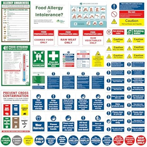 68-Piece Kitchen Safety Signs Set Cover